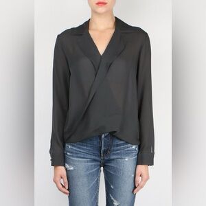 Rita Drape Front Blouse Antique Black